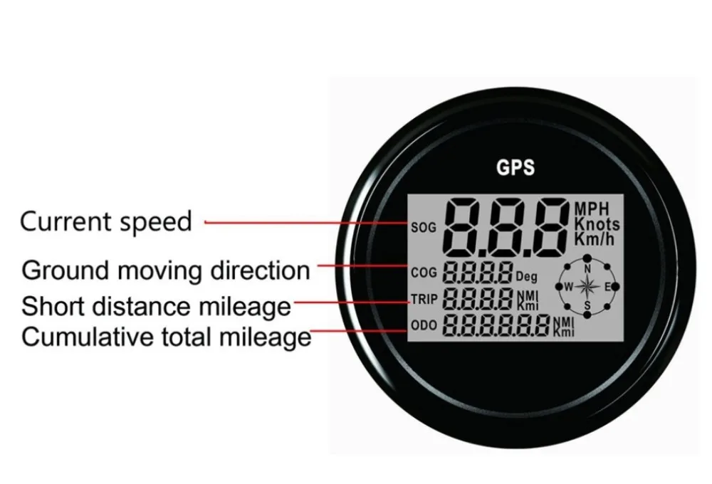 Автомобильная лодка 85 мм Цифровой gps Спидометр Одометр 0-999 узлов км/ч mph 12 В/24 В с подсветкой для мотоцикла, яхты, судна, транспортного средства