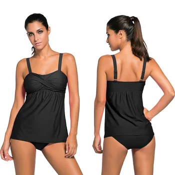 

Plus Size Swimwear Swim Skirt Women Strip Solid backless Sexy Swimsuit Bra Bathing Suit Big size Beachwear tankinis