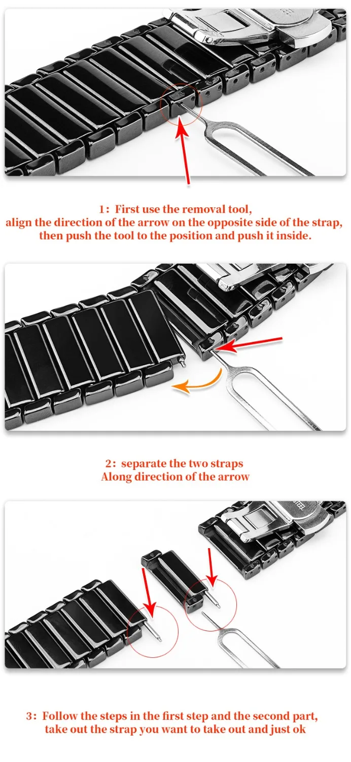 20мм керамический ремешок для часов для Huawei смотреть 2 / Galaxy Watch 42мм Сменный ремешок Браслет регулируемый размер Lenovo часы X / Gear S2 Аксессуары