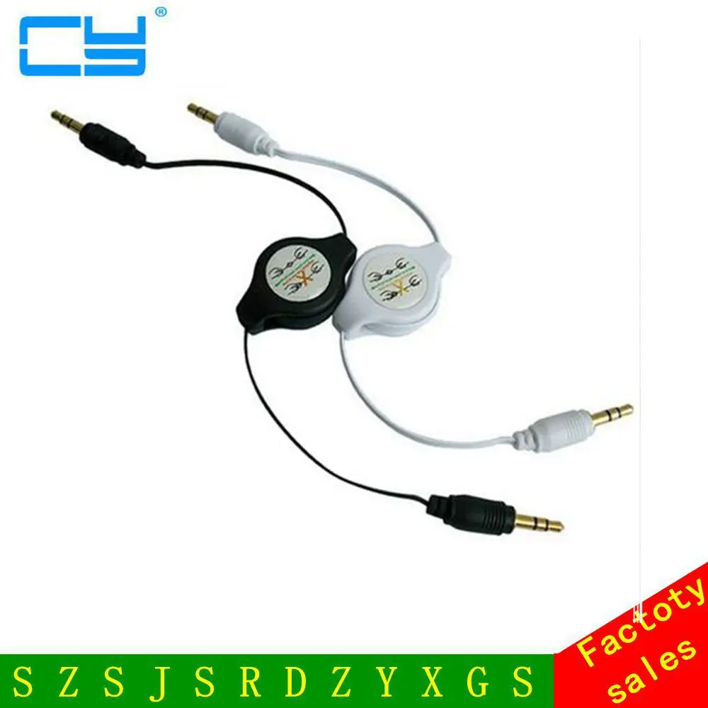 

1M audio cable aux line cords male 3.5 to 3.5mm stretch Male for Ipod mp3 iphone psp each end music receiver adapter stereo outp