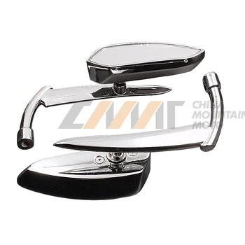 

Chrome Metal Rear Mirrors case for Harley Dyna Softail Electra Glide Chopper XL 883 1200