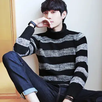 

Turtleneck Sweater Men Winter Fashion Brand Clothing Men's Sweaters Warm Slim Fit High Neck Men Pullover Knitted Sweater Male