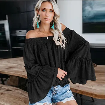 Off Shoulder Women T-Shirt Skew Neck black T Shirt 2019 Summer Casual Streetwear Ladies Tops Plus Size t shirts convertible off the shoulder t shirt
