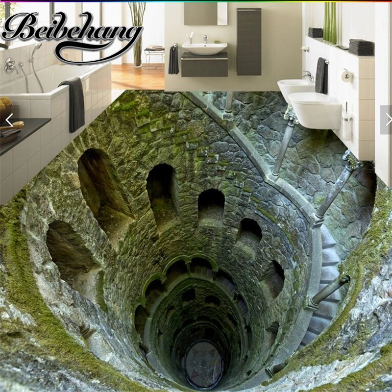 

beibehang Customized flooring posted 3D stereoscopic super shock mine floor stickers self-adhesive decorative floor painting