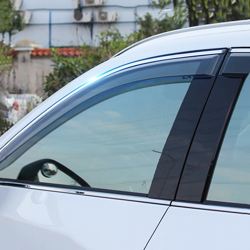 Подходит для Mazda CX-5 CX5- акриловое волокно Windows боковой зажим на дождь ветер козырьки Комплект из 4 предметов автомобиля Средства для укладки волос