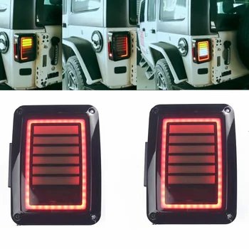 

2018 Latest JK Lights 2X Flash LED Reverse Tail Lights Braking Rear Lamp Bulbs For Jeep Wrangler JK JKU Led Tail light USA/EU