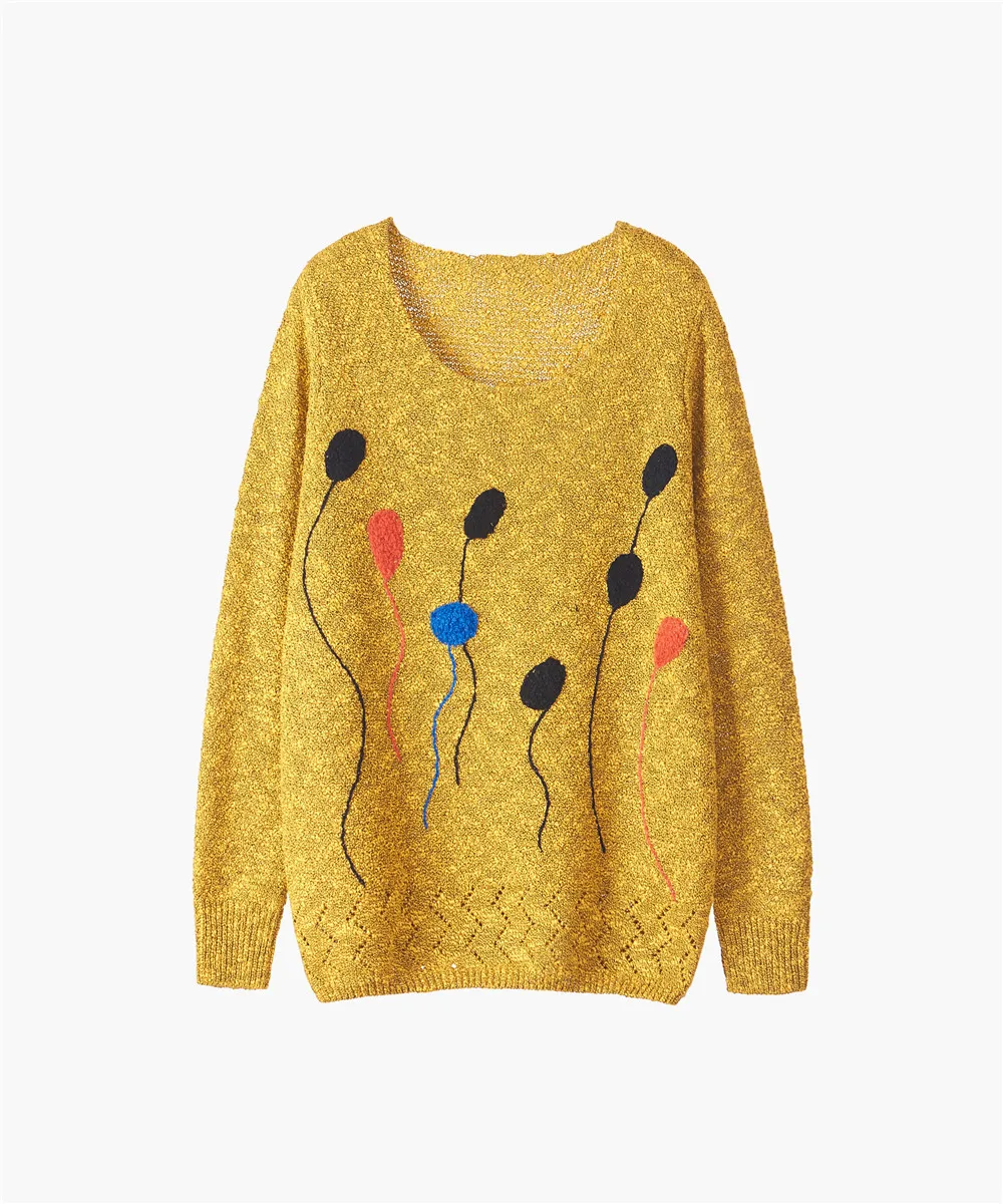 Women Sweater O-Collar Knitted Pullover Women Loose Spring Autumn Sweater One Size Leisure Knitted Sweaters 2018 LZ994 (9)