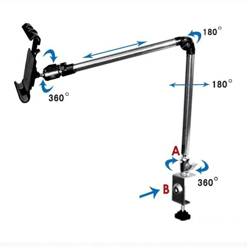 Многофункциональный 360 градусов гибкий масштабируемый кронштейн для планшета/телефона Универсальный кронштейн для Iphone Ipad лежак кровать настольные подставки для планшетов
