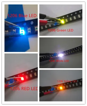 

5 colors x100pcs =100pcs 1206 SMD LED light Package LED Package Red White Green Blue Yellow 1206 led in stock Free Shipping