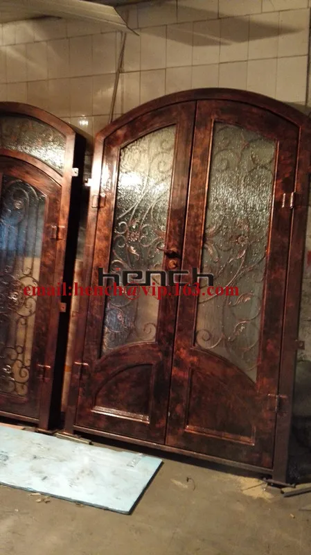 

Custom design 72" x 98" custome design double wrought iron doors iron front doors