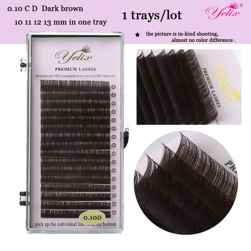 Tesoura de Maquiagem coloridos cílios postiços falso individual Eye Lashes Distribution : 10 11 12 13mm in One Tray