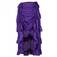 Фиолетовая Регулируемая длина Асимметричная оборки готическая Корсетная юбка викторианские псевдостаринные юбки горячие сексуальные юбки Женская Клубная одежда 6XL