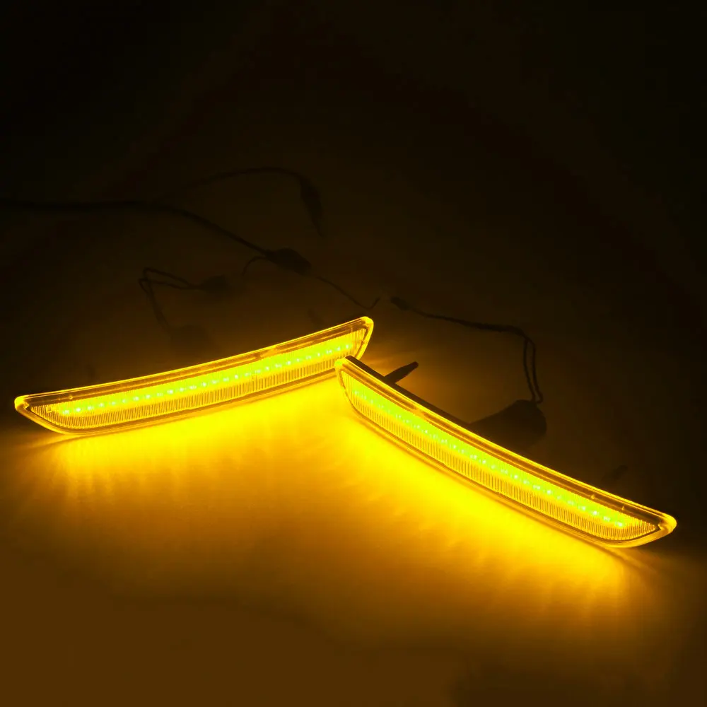 (Front) For Ford Mustang 2011 2012 2013 2014 27-SMD Integrated Turn Signals Car Front Side Marker Lamps Bumper Lights LED (23)