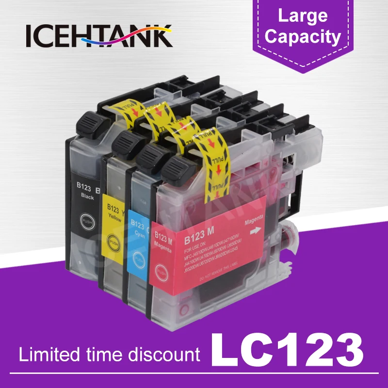 ICEHTANK LC123 XL Full Ink Cartridge With Chip For Brother LC 121 LC