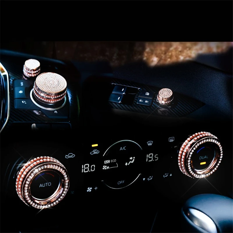 

Automobile Auto Chromium Button Control System Interior Fashion Accessories Car Styling Parts Decoration 18 19 FOR Mazda Axela
