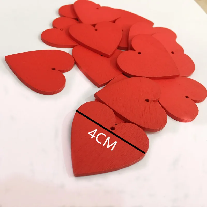 20 штук красного цвета с надписью Love Heart &quotсделай сам&quot пустой сердце деревянные