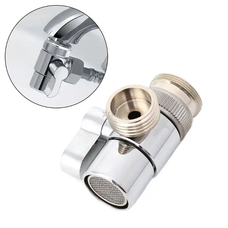 Bathroom Kitchen Brass Sink Valve Diverter Faucet Splitter To Hose