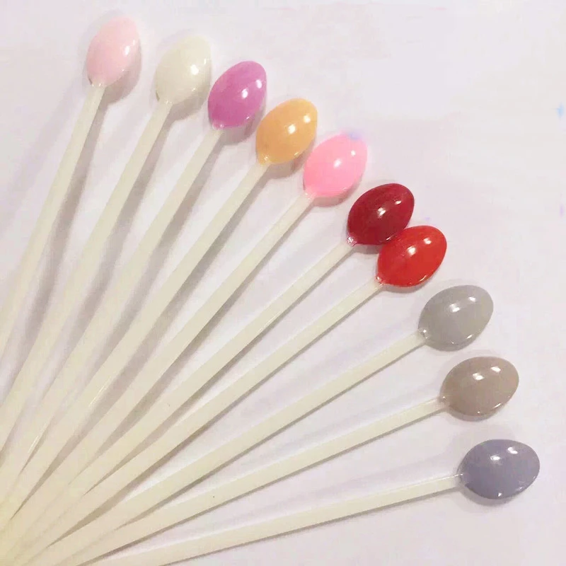 100 Sets Spoon Mini False Nail Gel Polish Display with 5 Ring Handles