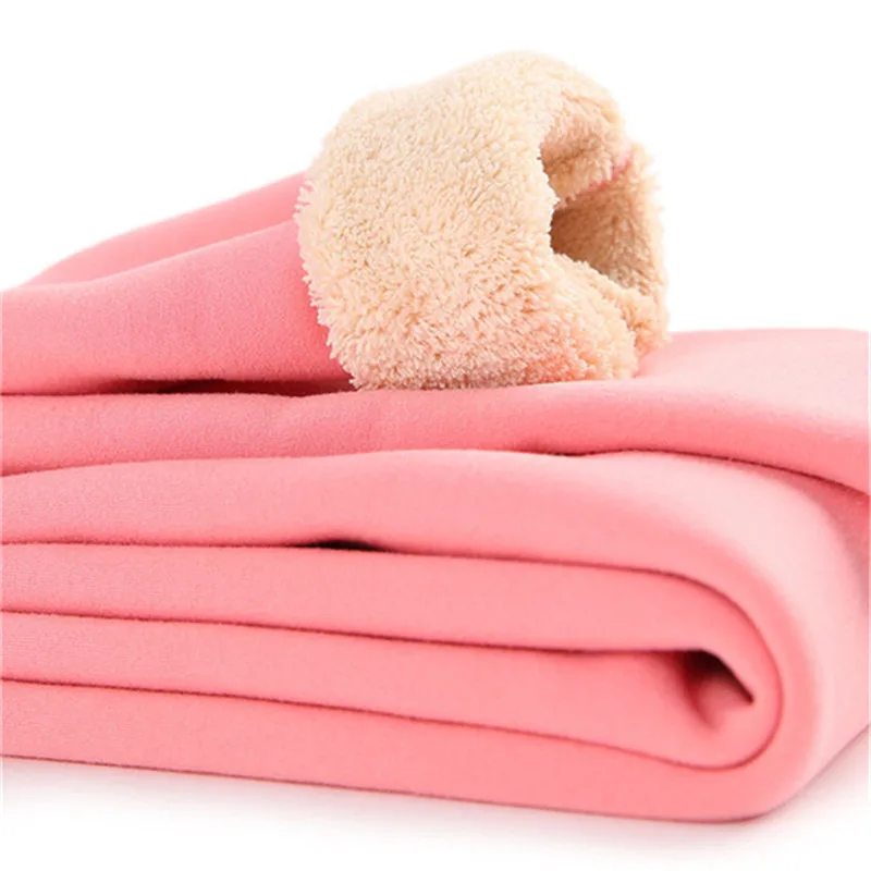 

Kids Winter Fleece Thick Legging Boys Elastic Waist Thicken Trousers Girls Warm Fur Fashion Skinny Soft Sports School Pants