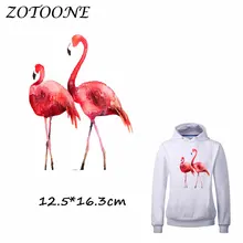 ZOTOONE Pretty Flamingo Iron on Transfer Patches for Clothing Dresses T Shirt Beaded Applique Clothes DIY Accessory Decoration C sew pretty t shirt dresses