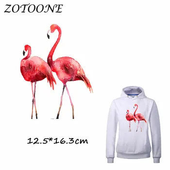 

ZOTOONE Pretty Flamingo Iron on Transfer Patches for Clothing Dresses T Shirt Beaded Applique Clothes DIY Accessory Decoration C