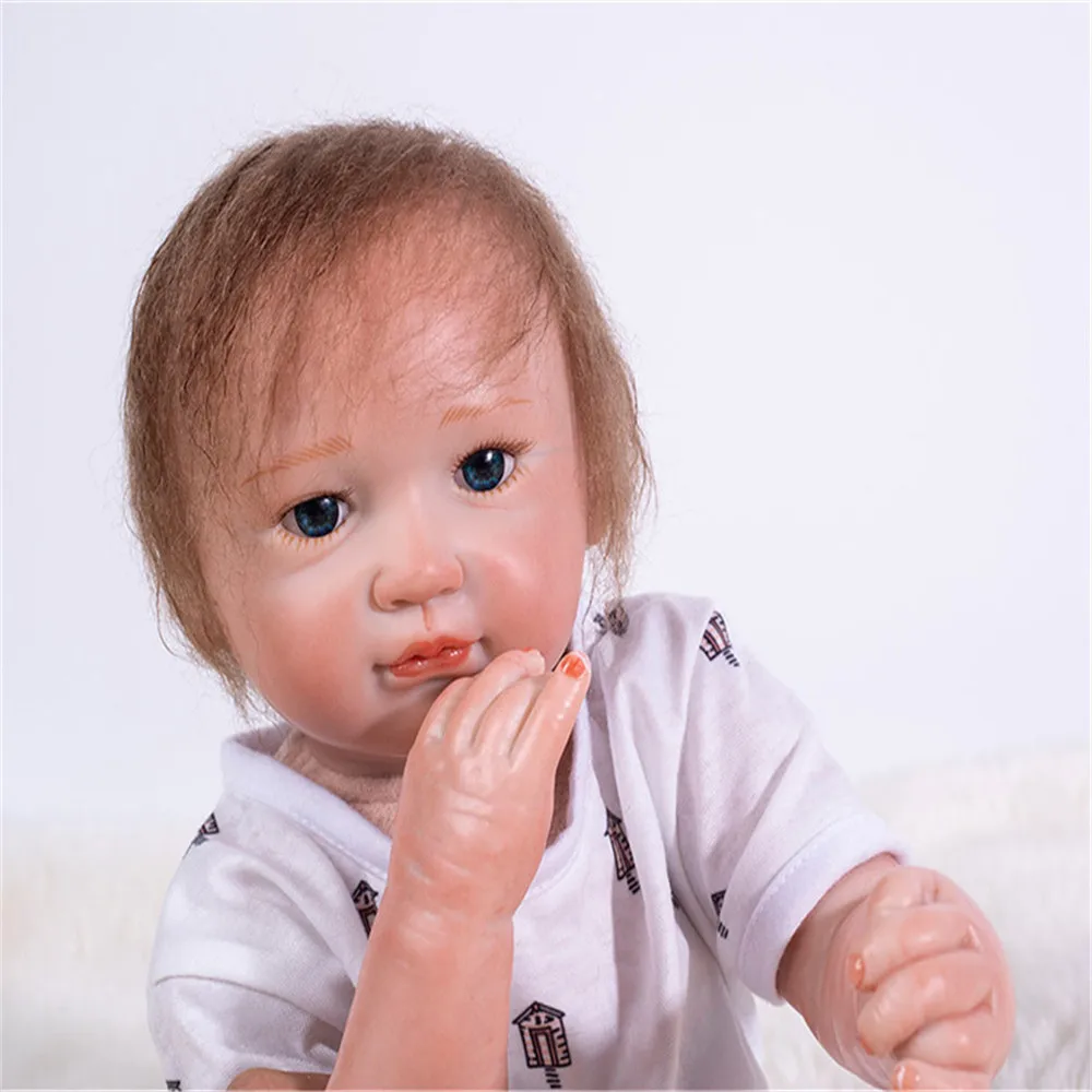 SanyDoll 18 дюймов 46 см силиконовые куклы для новорожденных, симпатичный детский подарок, праздничные подарки для мальчиков и девочек, подарки на день рождения