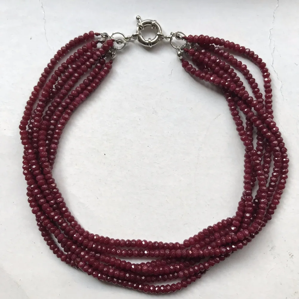 

Hot Sell New Natural Burgundy Yellow Green Rubys Emeralds Stone Multilayer Small Size Necklace Sweater Chain Fashion Jewelry