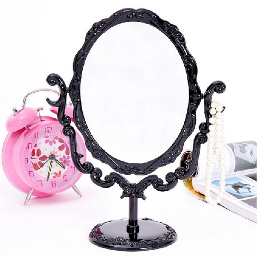 Black Butterfly Women Makeup Desktop Rotatable Gothic Small Size Rose Stand Compact Mirror | Красота и здоровье