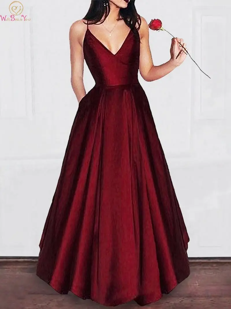 burgundy v neck dress