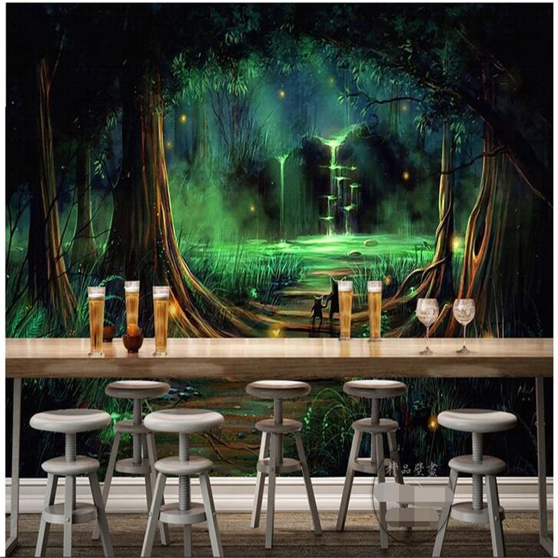 

beibehang Custom Photo Mural Wall Sticker Dream Forest Living Room TV Backdrop wallpaper for walls 3 d papel de parede