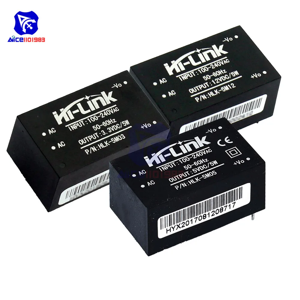 Ac dc 220 В до 5 В/3 3 В/12 в Вт понижающий преобразователь питания Модуль HLK PM01 PM03 PM12 для