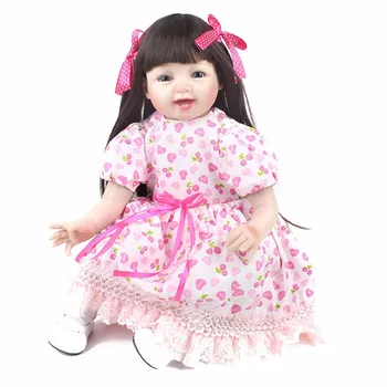 

55cm Silicone Reborn Baby Dolls Baby Realistic smile Bebe Lifelike collectible Doll princess modeling Reborn Birthday Xmas gift