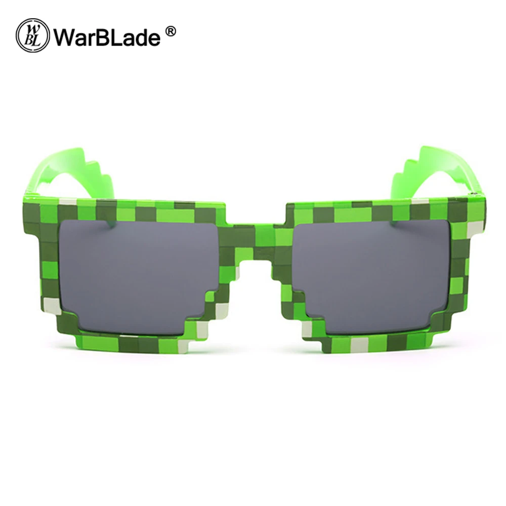 WarBLade 10 шт. модные детские очки меньшего размера солнцезащитные очки мозаика для мальчиков и девочек пиксельные очки новинка подарок для детей