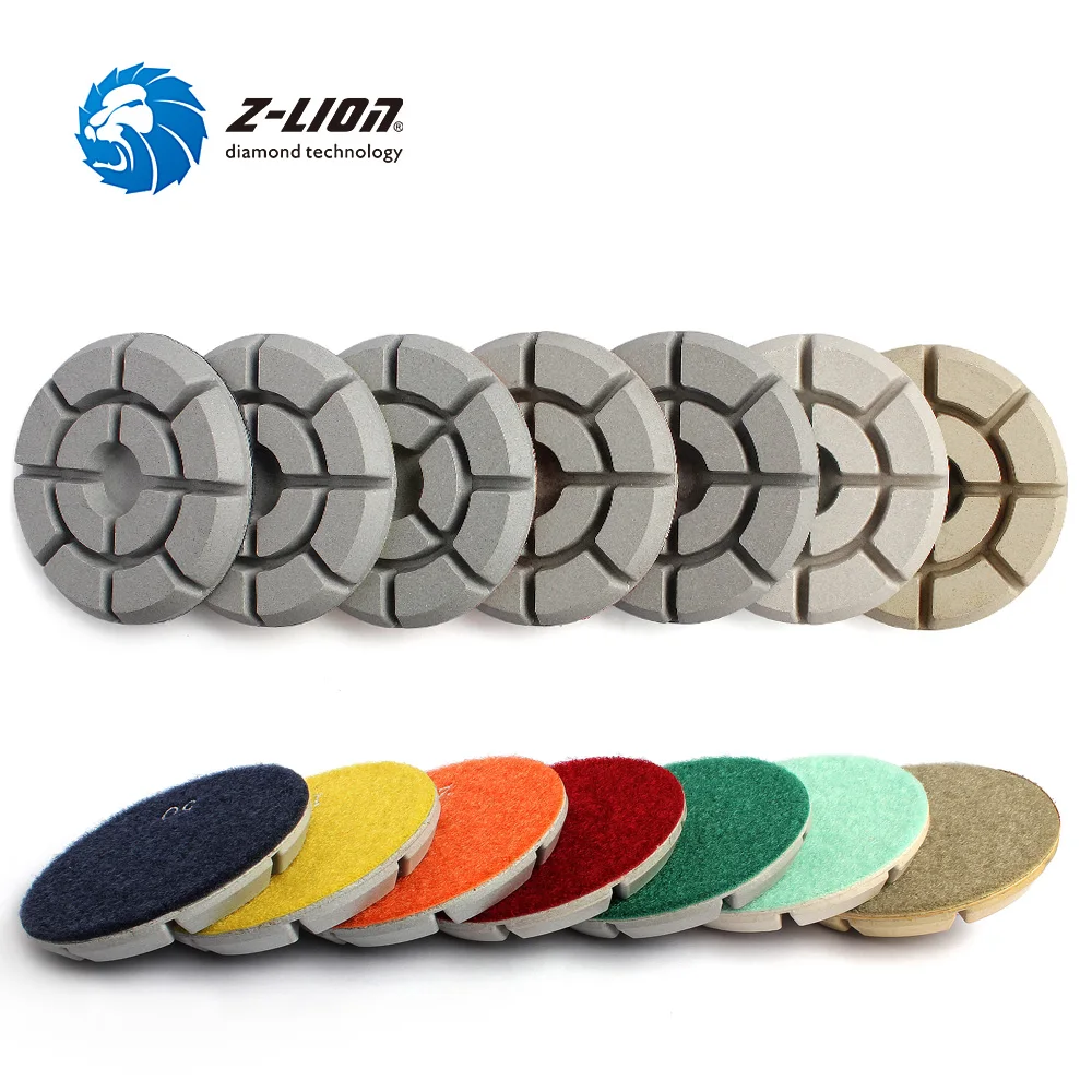 

Z-LION 7pcs/Set 4" Diamond Floor Polishing Pads High Quality White Floor Grinding For Polisher Stone Concrete Abrasive Tool