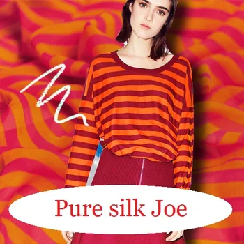 

Fashion show orange Striped Silk Georgette Silk silk fabric cloth dress