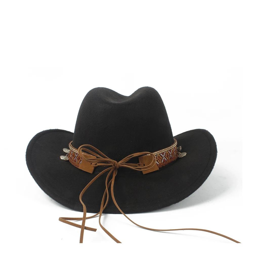 Ковбойская шляпа в западном стиле для детей, с закатывающимися полями, для мальчиков и девочек, Вуалетка, Outblack Sombrero Hombre, джазовая Кепка, размер 52-54