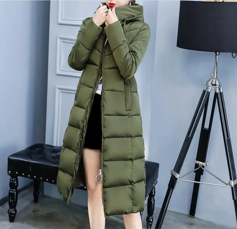 padded knee length ladies coat