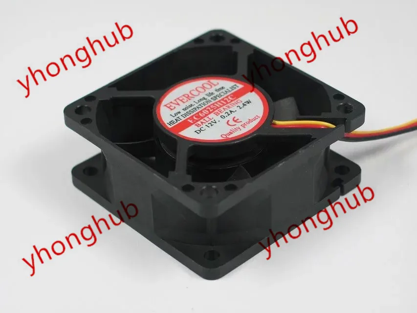 Вентилятор охлаждения сервера EVERCOOL EC6025H12C DC 12 В А 3 провода 60x60x25 мм|cooling fan|cooling fan