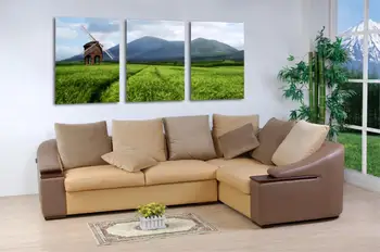 

hot 3 pieces landscape Dutch windmill oil painting print on canvas wall pictures caudros decoracion for living room RZ-CF-055