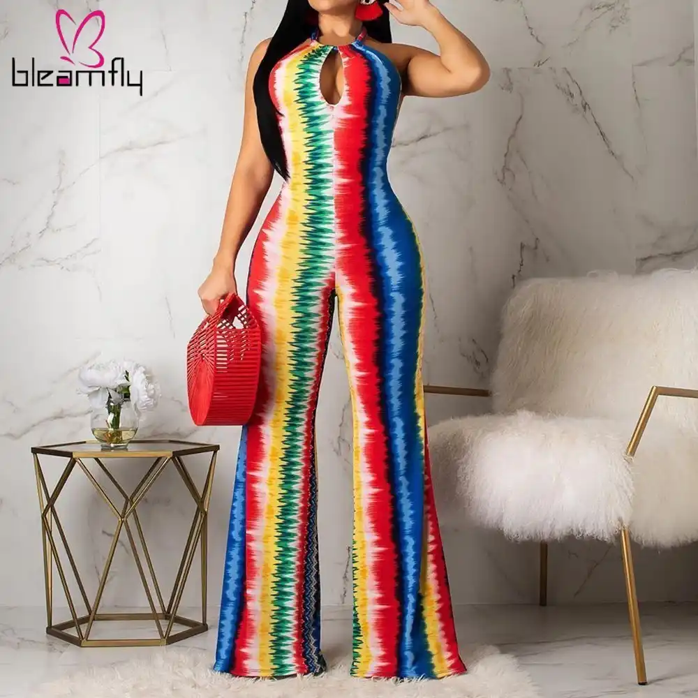 tie dye wide leg jumpsuit