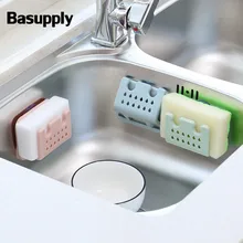 Basupply 1 шт. губка держатель для хранения мыла с присоской Складная кухонная раковина слив Органайзер полка аксессуары для ванной комнаты