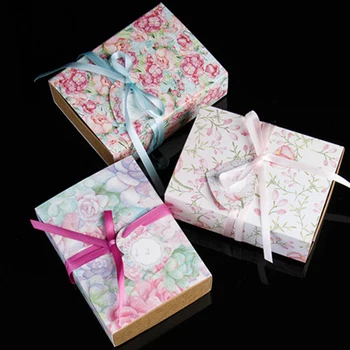 

13*4.2*9.8cm Kraft Paper Box for Wedding Favor Gift Candy Cookies Packaging Boxes Bow-knot Closure Free Shipping