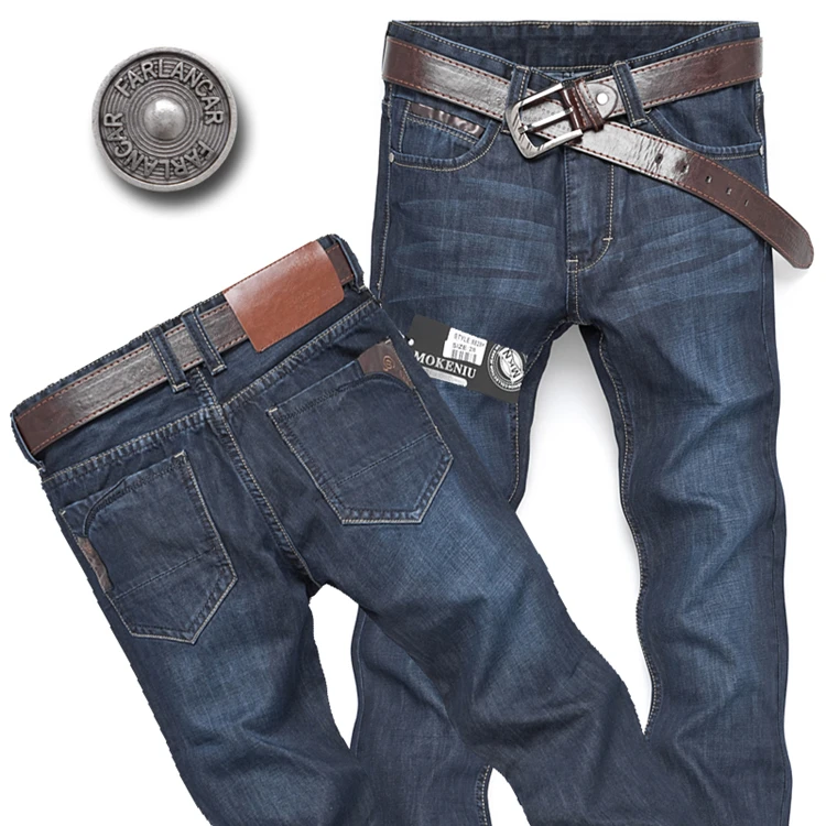 CONNER LEE jeans men back pocket stripe high quality pants