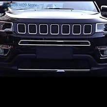 ABS хромированные аксессуары для Jeep Compass Передняя Нижняя крышка бампера+ Передняя решетка гриль литьевая крышка комплект отделка