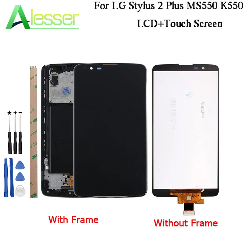 

Alesser For LG Stylus 2 Plus K550 LCD Display And Touch Screen Assembly With Frame For LG Stylo 2 Plus MS550 Phone +Tools 5.7''