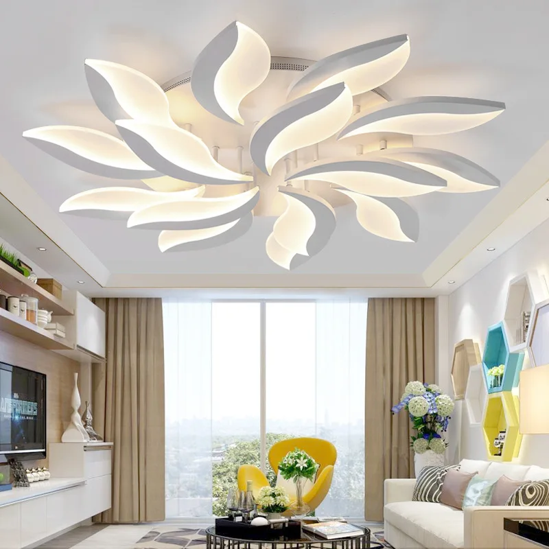 

Qiseyuncai Postmodern Living Room Leaf LED Ceiling Light Simple Creative Restaurant Study Bedroom Acrylic Lighting