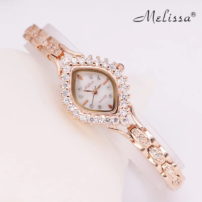 Relógio de Strass Moda para Mulheres Relógio de Cristal Caixa de Música de Presente de Aniversário da Menina Pequeno Luxo Melissa Senhora Elegante Horas Pulseira Vestido