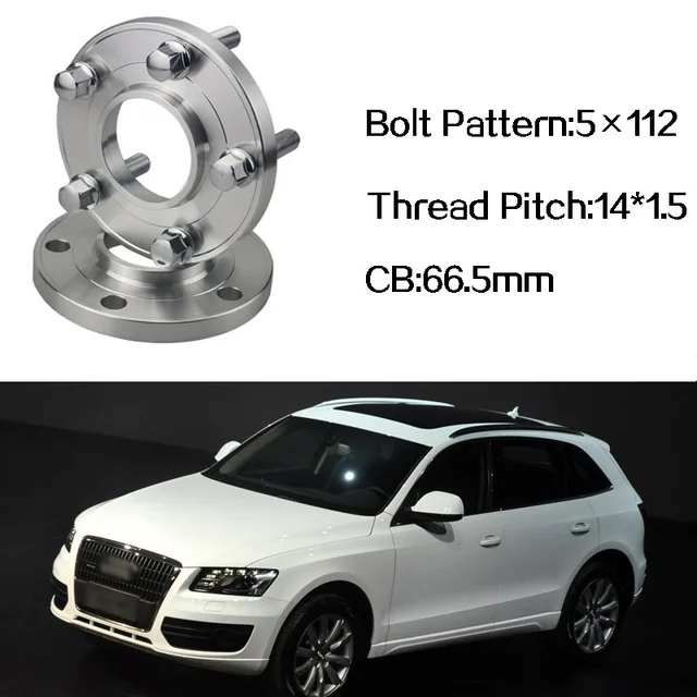 2pcs 5x112 66.5CB Centric Wheel Spacer Hubs M14*1.5 Bolts For Audi Q5