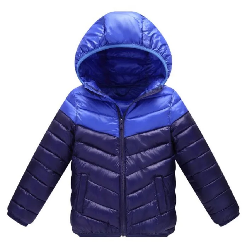 Осенне-зимняя хлопковая одежда на пуху для детей от 2 до 10 лет тонкий светильник для мальчиков и девочек, детская куртка с капюшоном и вышивкой - Цвет: as picture