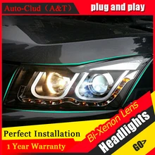 Auto Clud for chevrolet cruze headlights 2009 14 for chevrolet cruze U led angel eyes light